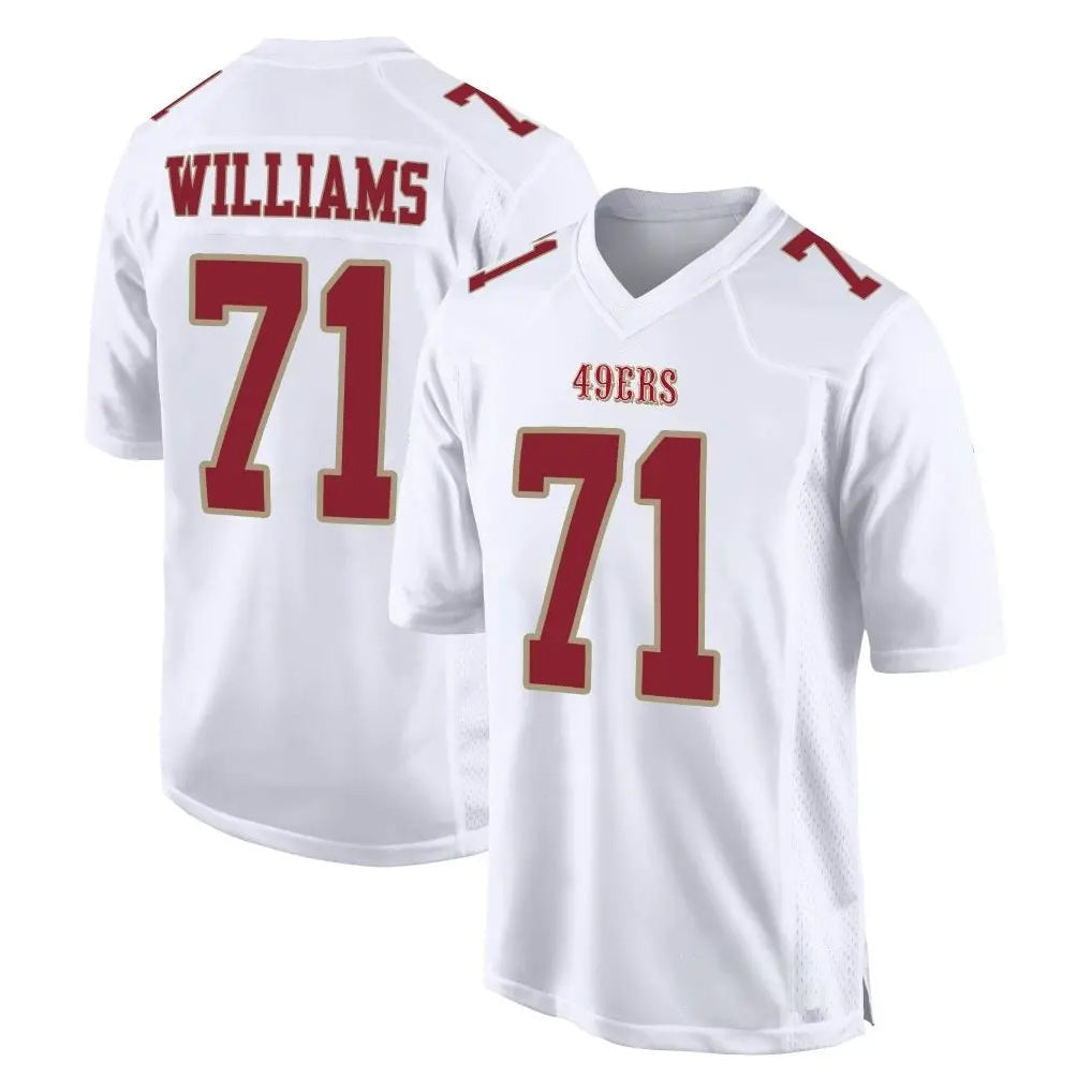 Punc SF.49ers #71 Trent Williams Player White Fashion Home Game Stitched Jerseys