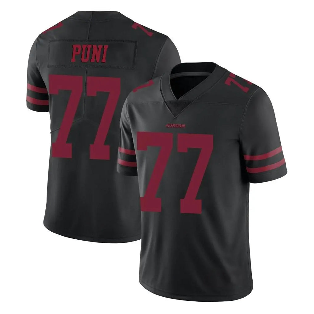 Punc SF.49ers #77 Dominick Puni Player Black Alternate Limited Vapor Untouchable Home Game Stitched Jerseys