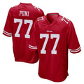 Punc SF.49ers #77 Dominick Puni Player Red Home Game Stitched Jerseys