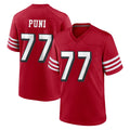 Punc SF.49ers #77 Dominick Puni Player Red Limited Alternate Home Game Stitched Jerseys