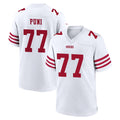 Punc SF.49ers #77 Dominick Puni Player White Game Home Stitched Jerseys