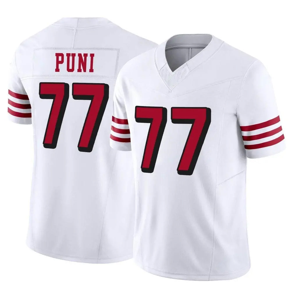 Punc SF.49ers #77 Dominick Puni Player White Limited Alternate Vapor F.U.S.E. Home Game Stitched Jerseys