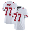 Punc SF.49ers #77 Dominick Puni Player White Limited Vapor Untouchable Home Game Stitched Jerseys