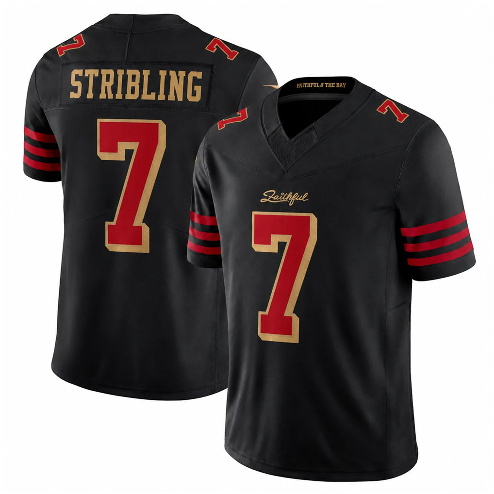 Punc SF.49ers #7 De'Zhaun Stribling Player Black Limited Rivalries Collection Home Game Stitched Jerseys