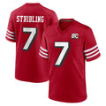 Punc SF.49ers #7 De'Zhaun Stribling Player Red 80th Game Home Stitched Jerseys