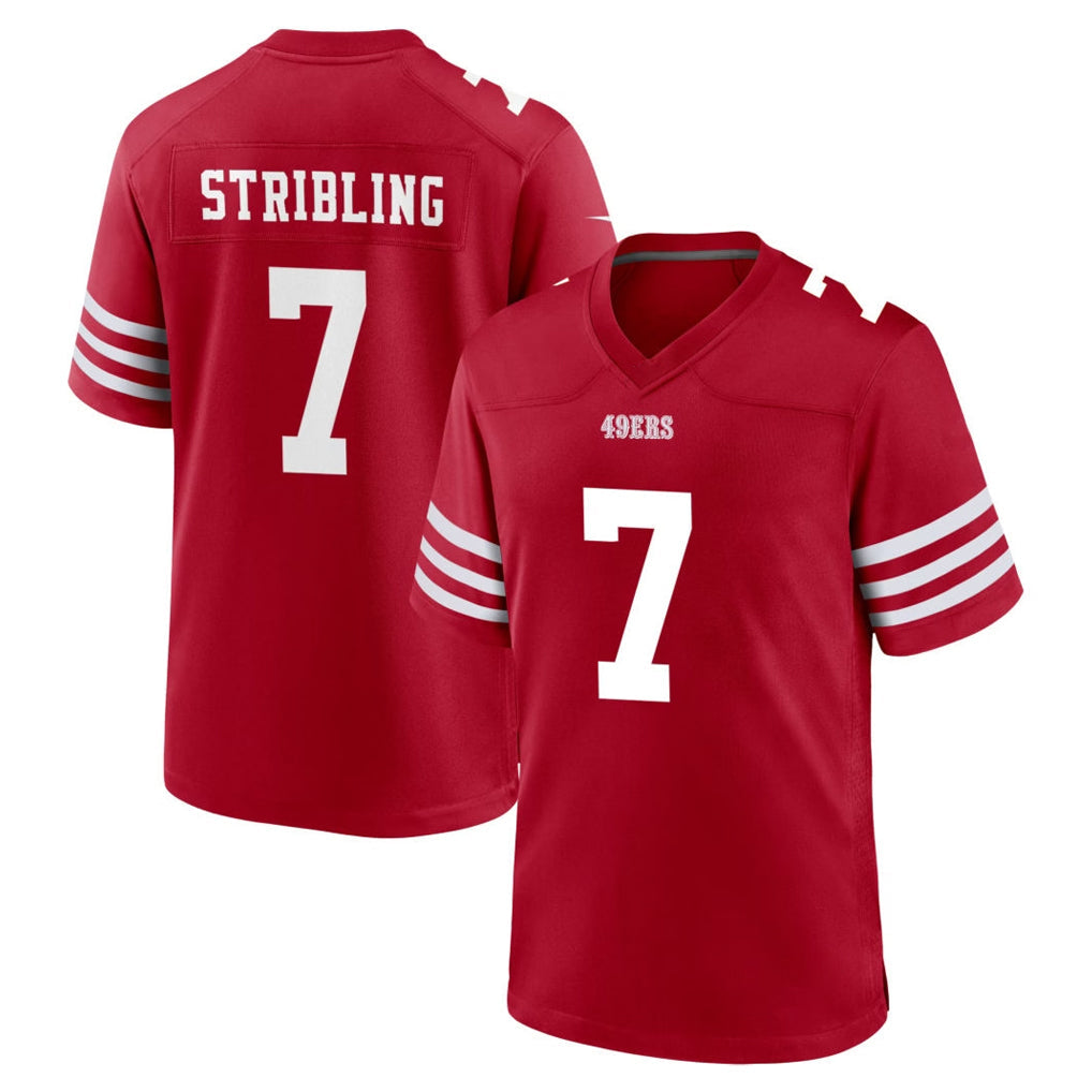 Punc SF.49ers #7 De'Zhaun Stribling Player Red Game Home Stitched Jerseys