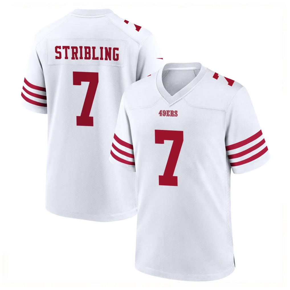 Punc SF.49ers #7 De'Zhaun Stribling Player White Game Home Stitched Jerseys