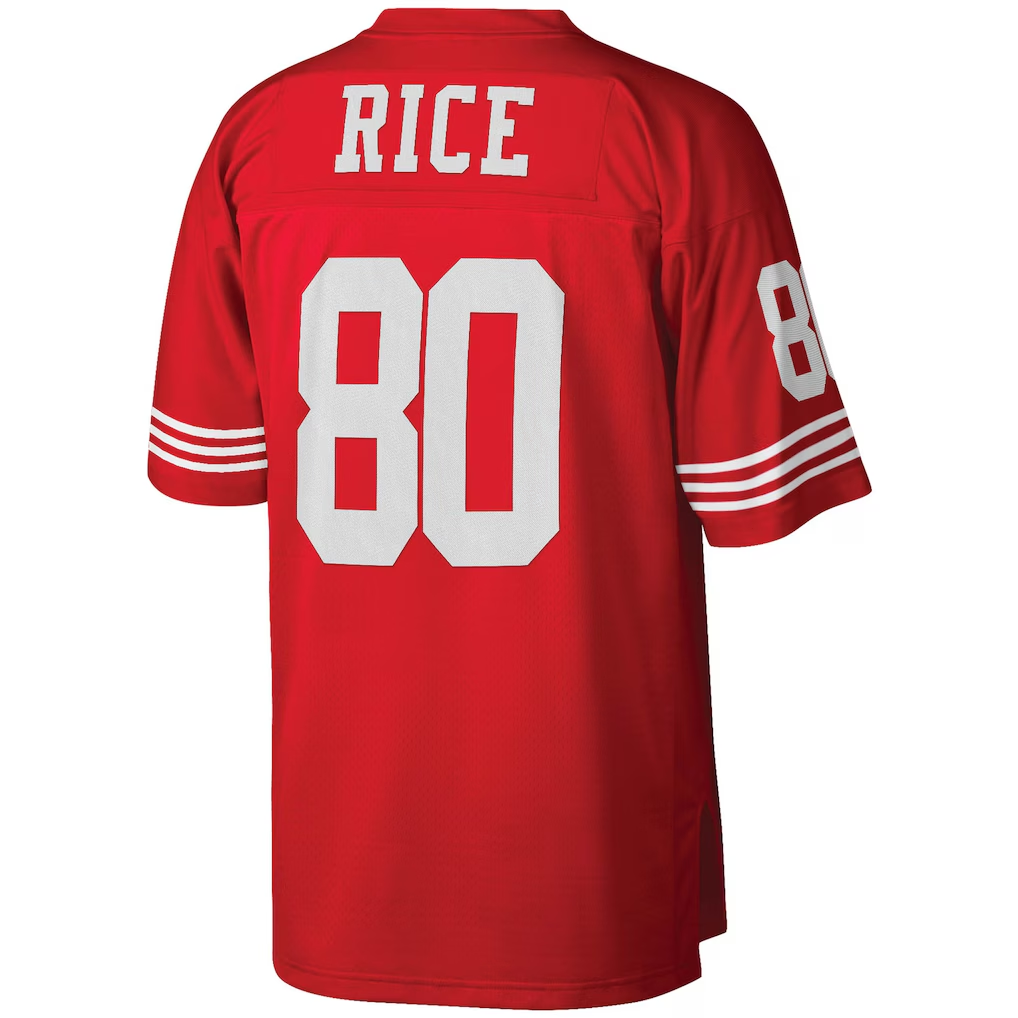 Punc SF.49ers #80 Jerry Rice Mitchell & Ness Scarlet Big & Tall 1990 Retired Player Replica Stitched Puhic Jersey