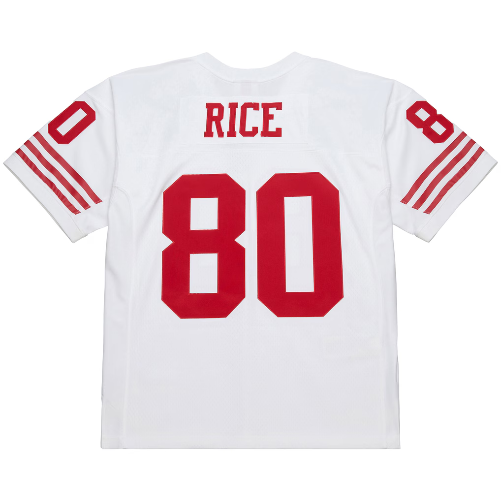Punc SF.49ers #80 Jerry Rice Mitchell & Ness White 1994 Legacy Replica Jersey