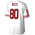 Punc SF.49ers #80 Jerry Rice Mitchell & Ness White Legacy Replica Stitched Puhic  Jersey