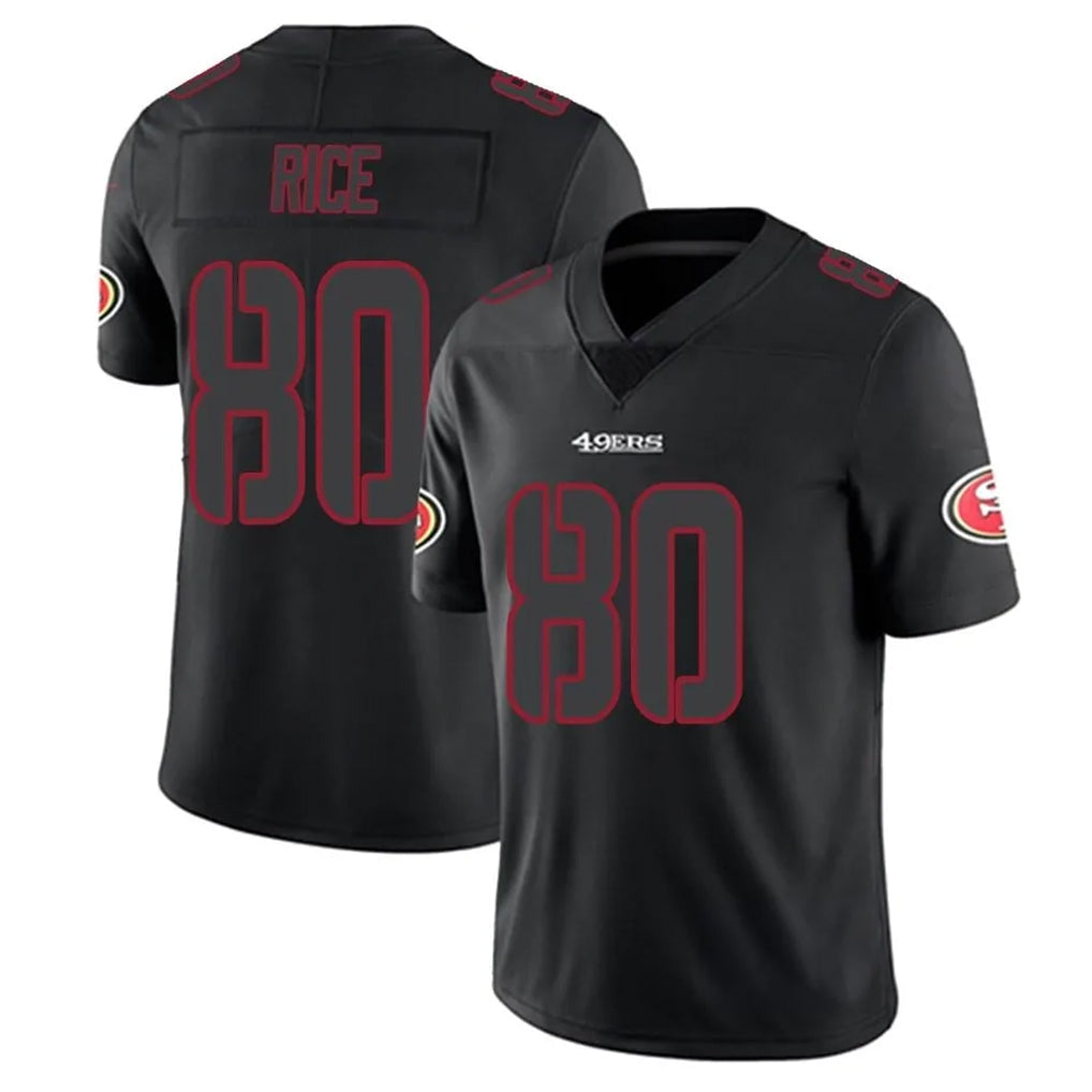 Punc SF.49ers #80 Jerry Rice Player Black Limited Rush Impact Stitched Jerseys