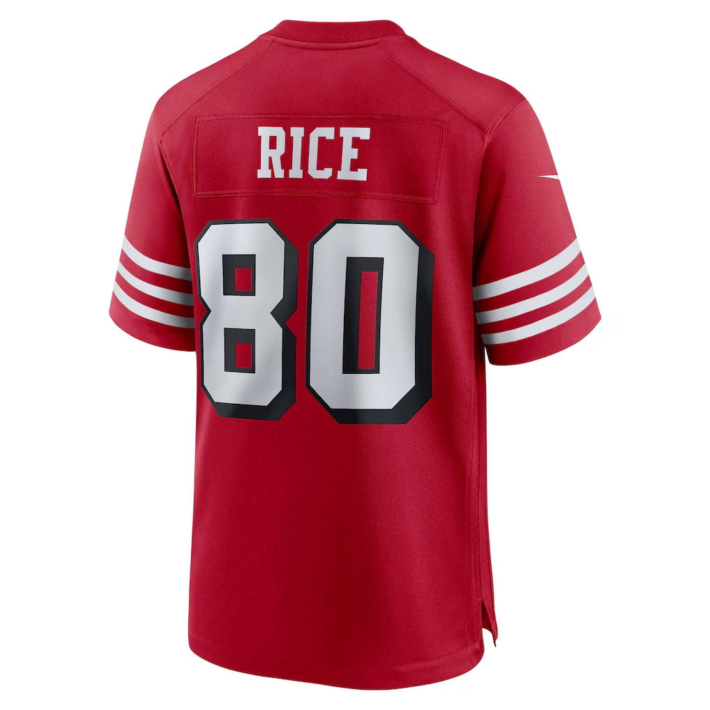 Punc SF.49ers #80 Jerry Rice Scarlet Retired Player Alternate Game Stitched Jerseys