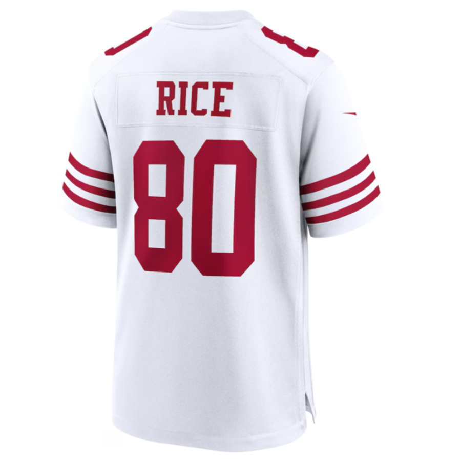 Punc SF.49ers #80 Jerry Rice White Retired Player Game American Stitched Jersey