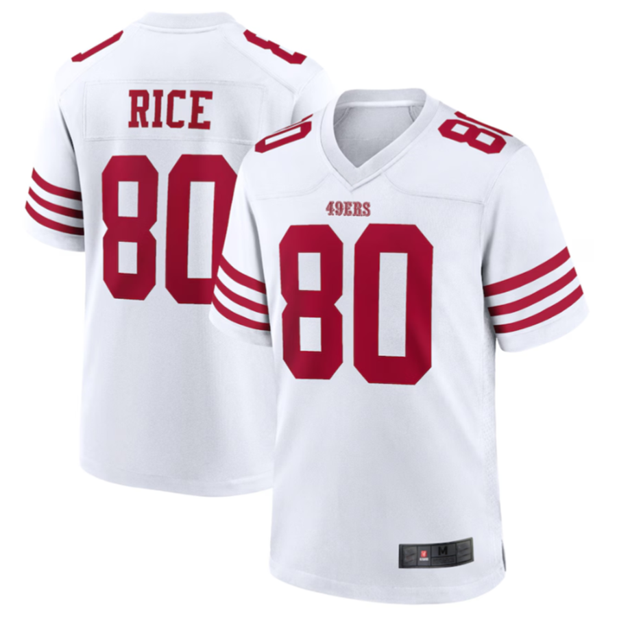 Punc SF.49ers #80 Jerry Rice White Retired Player Game American Stitched Jersey