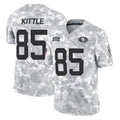 Punc SF.49ers #85 George Kittle Player Arctic Camo Limited Salute To Service Home Game Stitched Jerseys