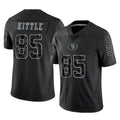 Punc SF.49ers #85 George Kittle Player Black Limited Reflective Home Game Stitched Jerseys