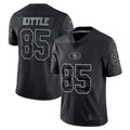 Punc SF.49ers #85 George Kittle Player Black RFLCTV Limited Stitched Jerseys