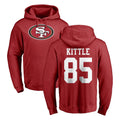 Punc SF.49ers #85 George Kittle Player Red LOGO Pullover Hoodies Home Game Stitched Jerseys