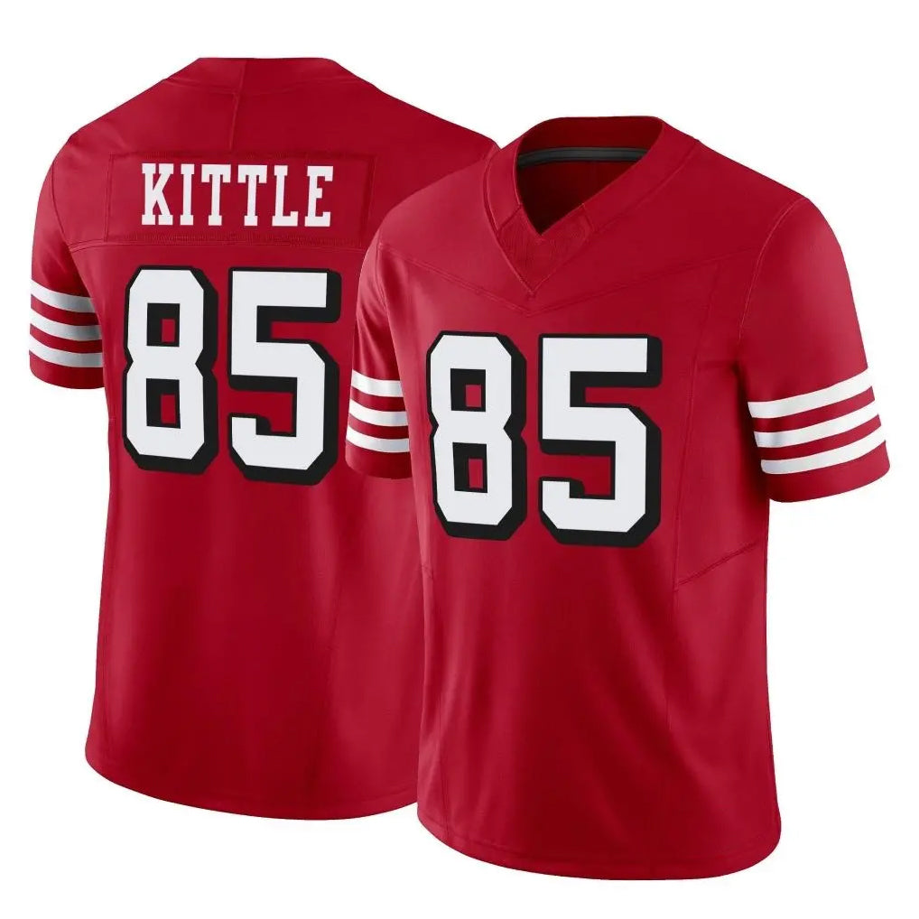 Punc SF.49ers #85 George Kittle Player Red Limited Alternate Vapor F.U.S.E. Home Game Stitched Jerseys