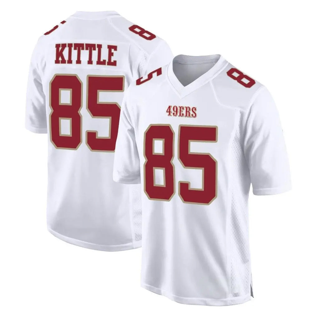 Punc SF.49ers #85 George Kittle Player White Fashion Home Game Stitched Jerseys