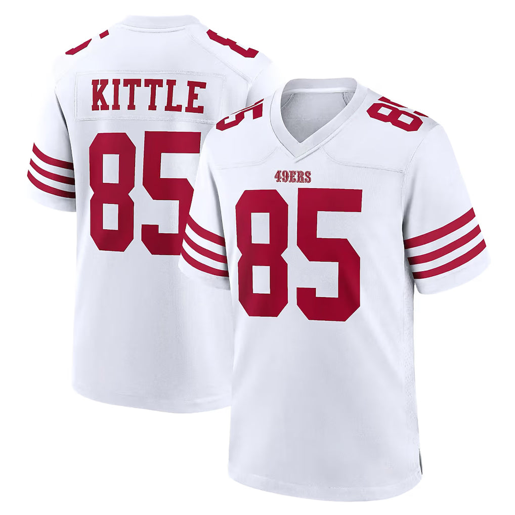 Punc SF.49ers #85 George Kittle Player White Game Home Stitched Jerseys