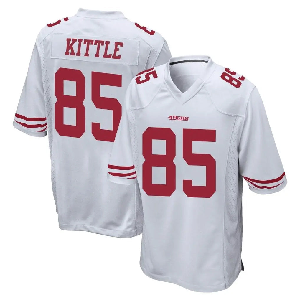 Punc SF.49ers #85 George Kittle Player White Home Game Stitched Jerseys
