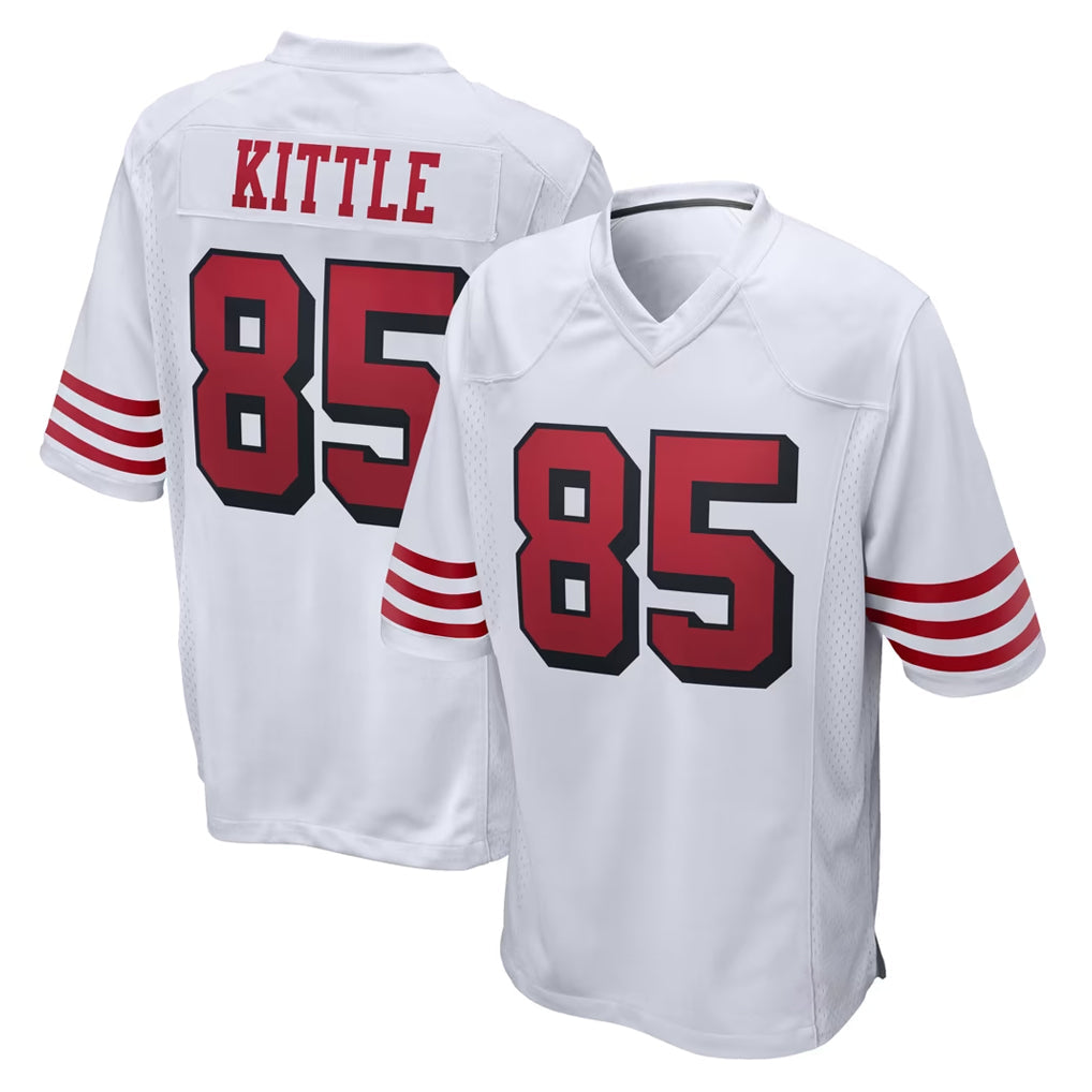 Punc SF.49ers #85 George Kittle Player White Limited Home Game Stitched Jerseys