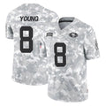 Punc SF.49ers #8 Steve Young Player Arctic Camo Salute to Service Stitched Jerseys