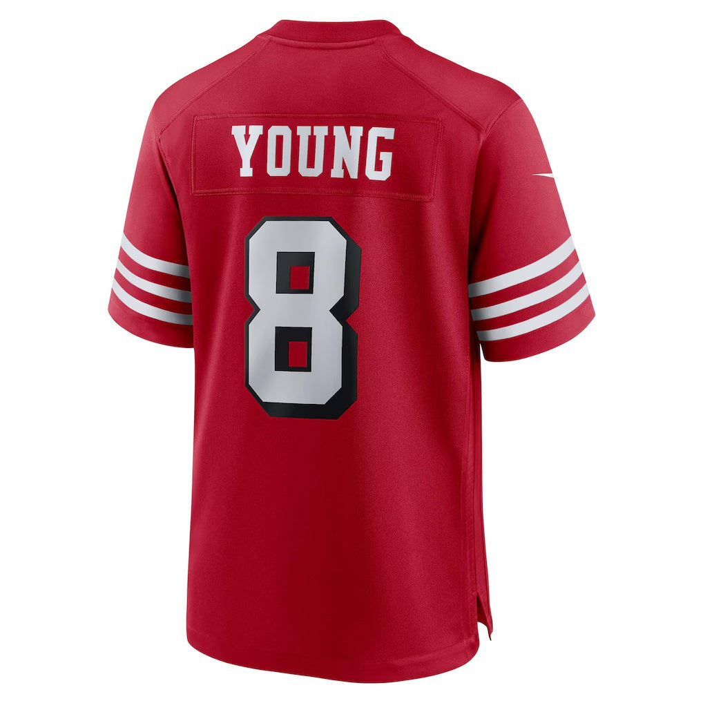 Punc SF.49ers #8 Steve Young Scarlet Retired Player Alternate Game Stitched Jerseys