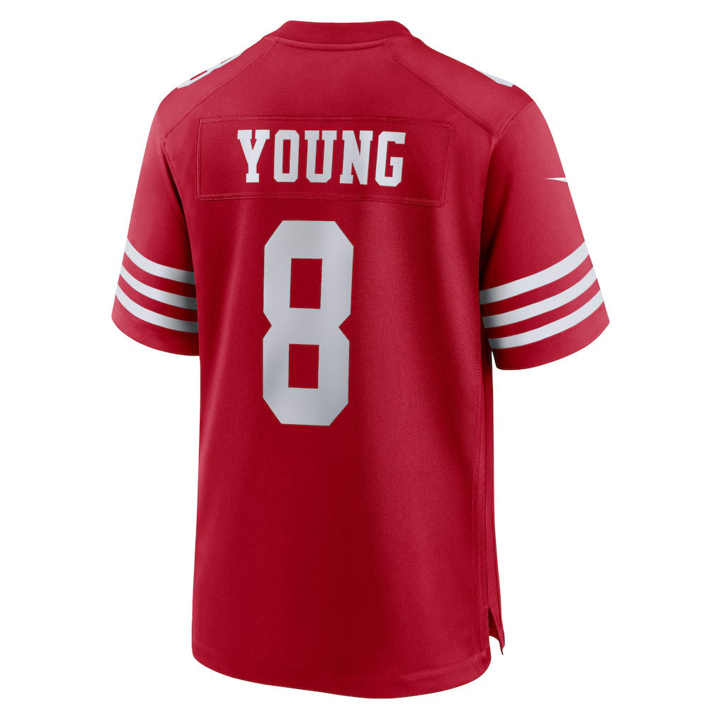 Punc SF.49ers #8 Steve Young Scarlet Retired Player Game Stitched Jerseys