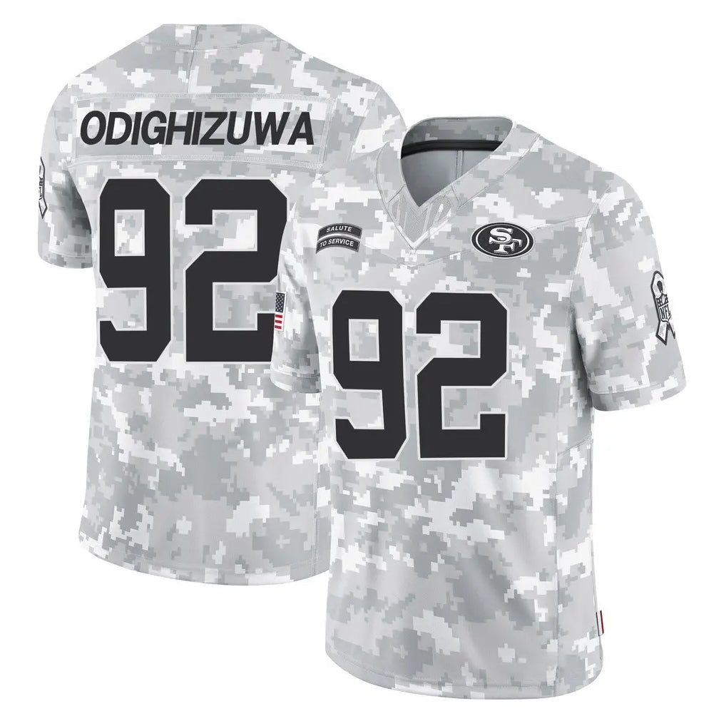 Punc SF.49ers #92 Osa Odighizuwa Player Arctic Camo Limited Salute To Service Home Game Stitched Jerseys