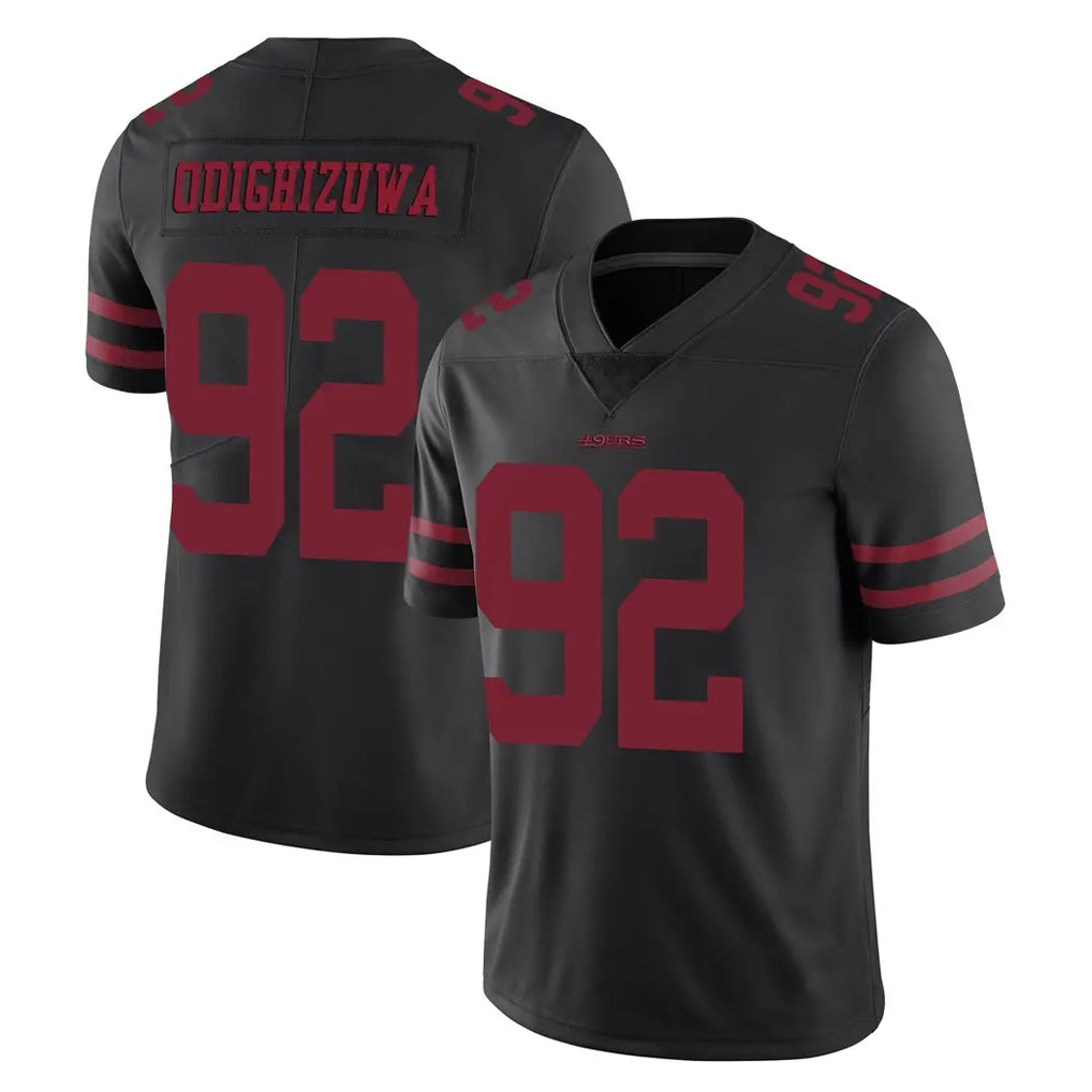 Punc SF.49ers #92 Osa Odighizuwa Player Black Alternate Limited Vapor Untouchable Home Game Stitched Jerseys
