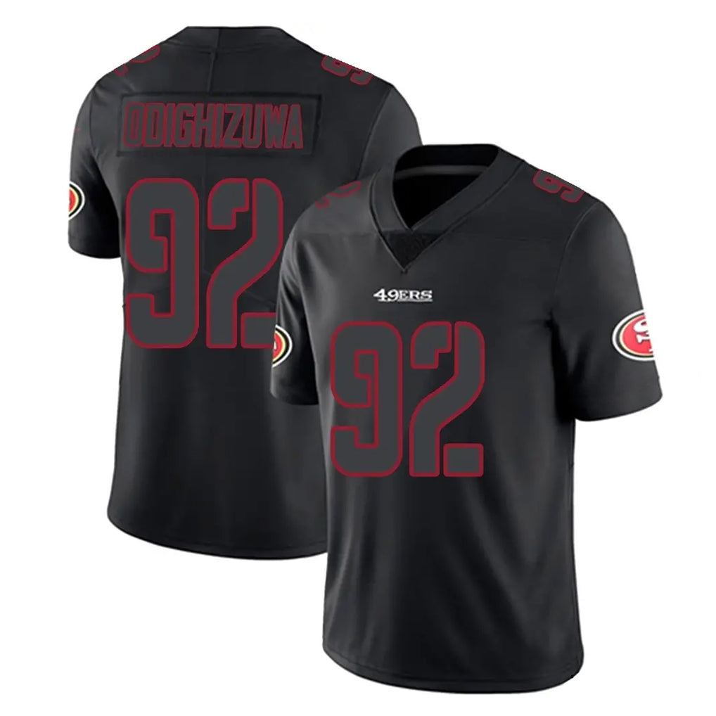 Punc SF.49ers #92 Osa Odighizuwa Player Black Impact Limited Home Game Stitched Jerseys