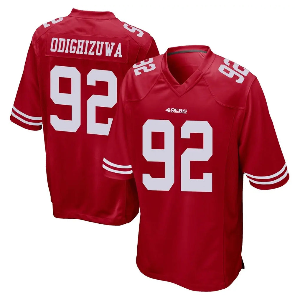 Punc SF.49ers #92 Osa Odighizuwa Player Red Home Game Stitched Jerseys
