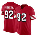 Punc SF.49ers #92 Osa Odighizuwa Player Red Limited Alternate Vapor F.U.S.E. Home Game Stitched Jerseys