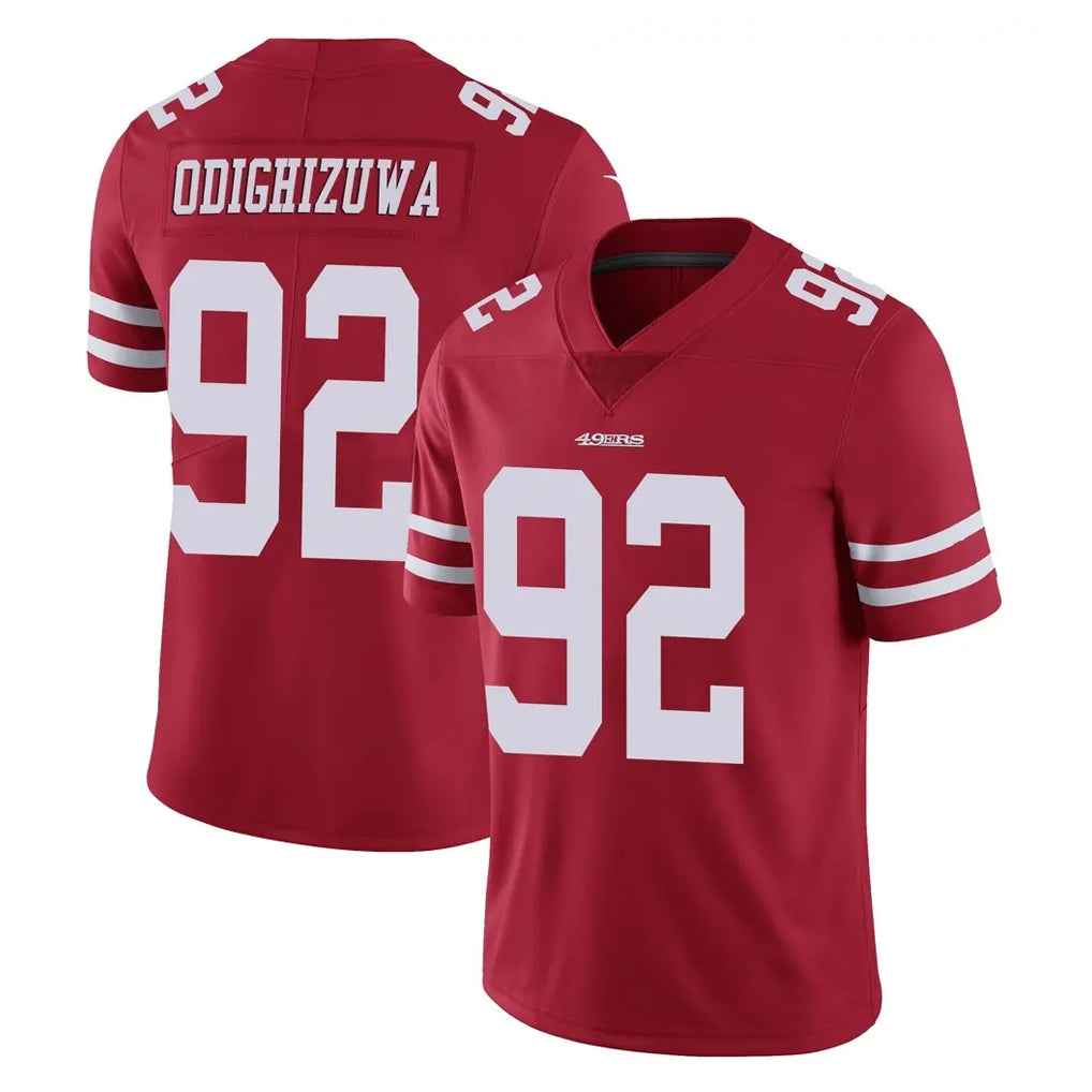 Punc SF.49ers #92 Osa Odighizuwa Player Red Limited Vapor Untouchable Home Game Stitched Jerseys