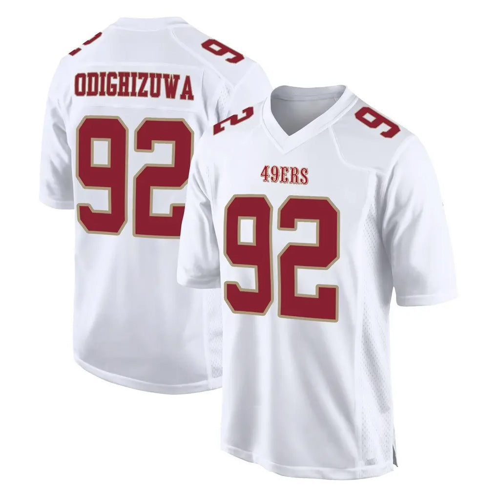 Punc SF.49ers #92 Osa Odighizuwa Player White Fashion Home Game Stitched Jerseys