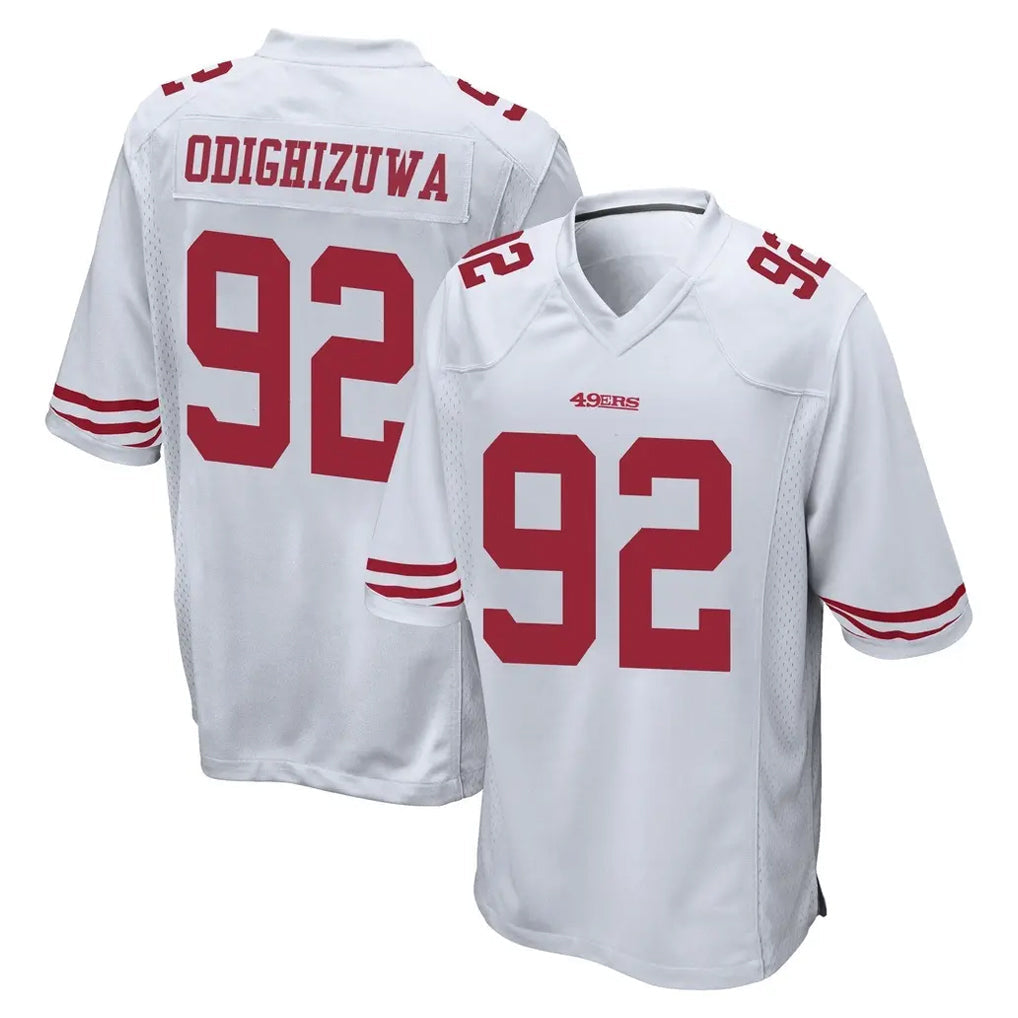 Punc SF.49ers #92 Osa Odighizuwa Player White Home Game Stitched Jerseys