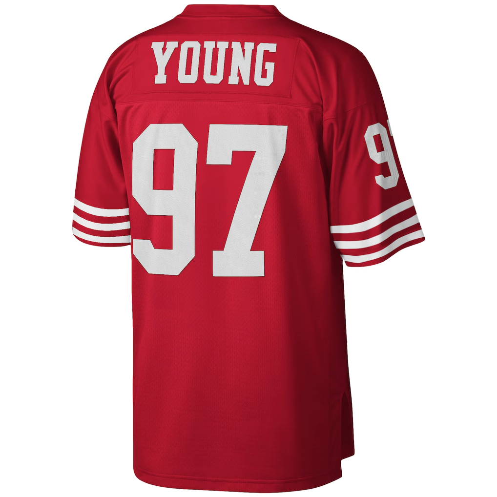 Punc SF.49ers #97 Bryant Young Mitchell & Ness Scarlet Legacy Replica Jersey