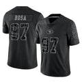 Punc SF.49ers #97 Nick Bosa Player Black Limited Reflective Home Game Stitched Jerseys