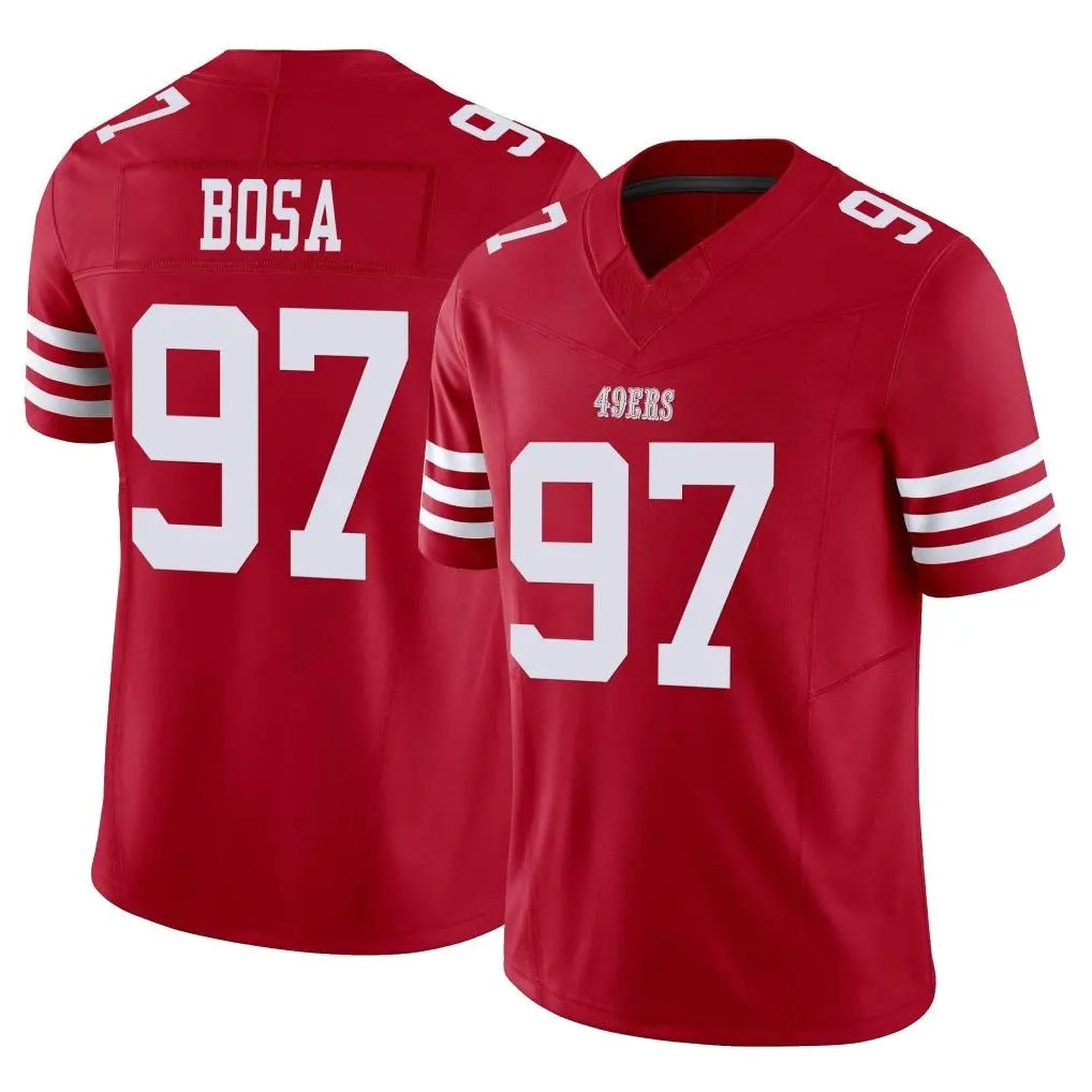 Punc SF.49ers #97 Nick Bosa Player Red Limited Vapor F.U.S.E. Home Game Stitched Jerseys