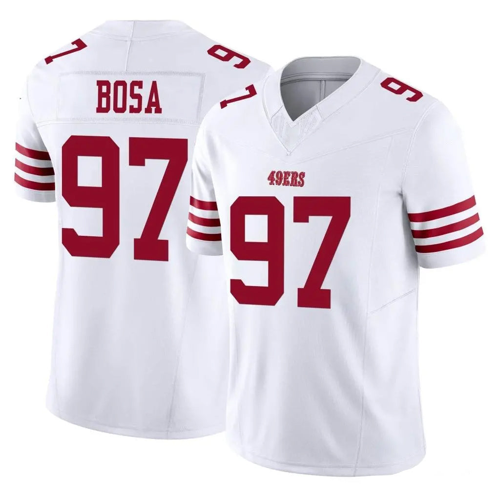 Punc SF.49ers #97 Nick Bosa Player White Limited Vapor F.U.S.E. Home Game Stitched Jerseys