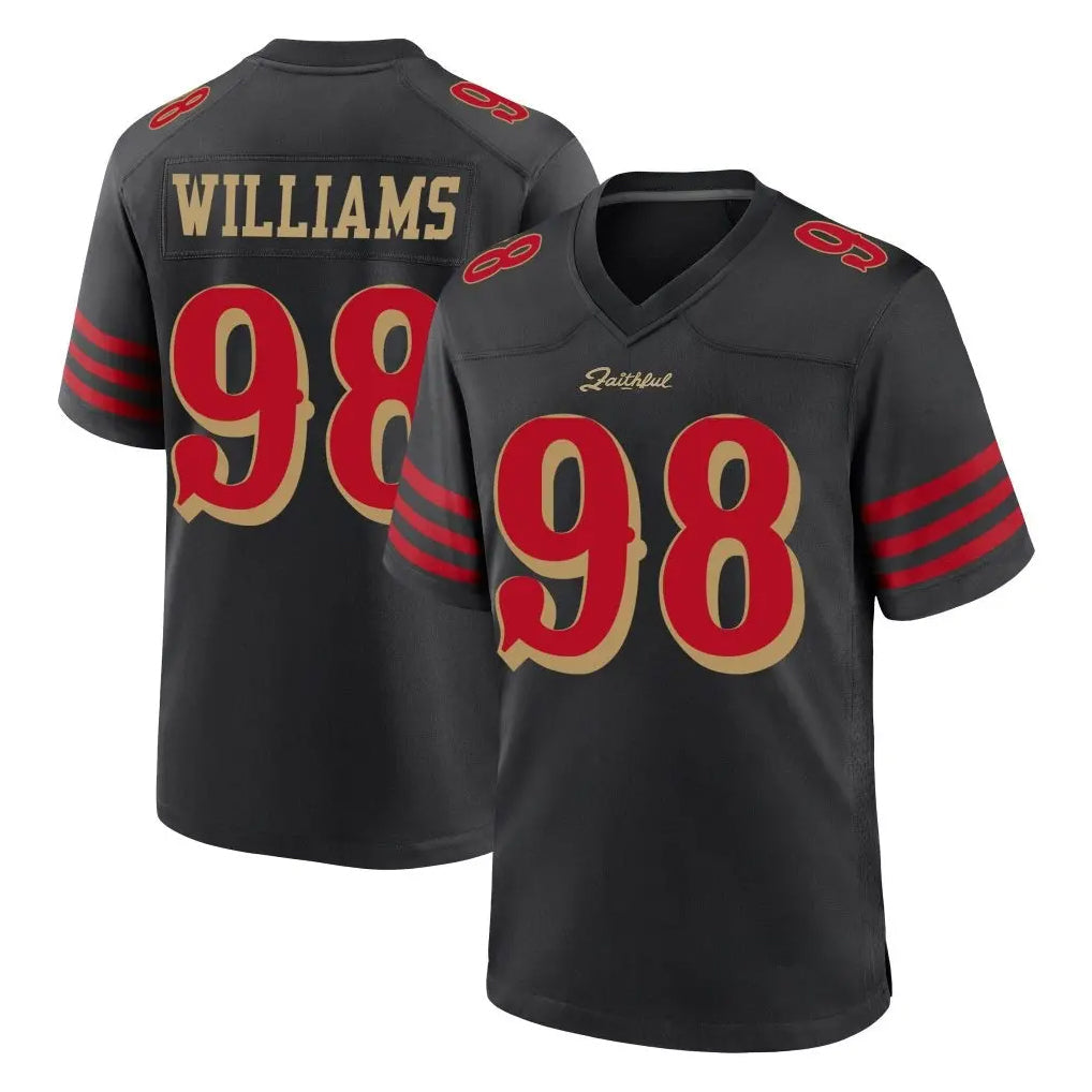 Punc SF.49ers #98 Mykel Williams Player Black Rivalries Collection Home Game Stitched Jerseys