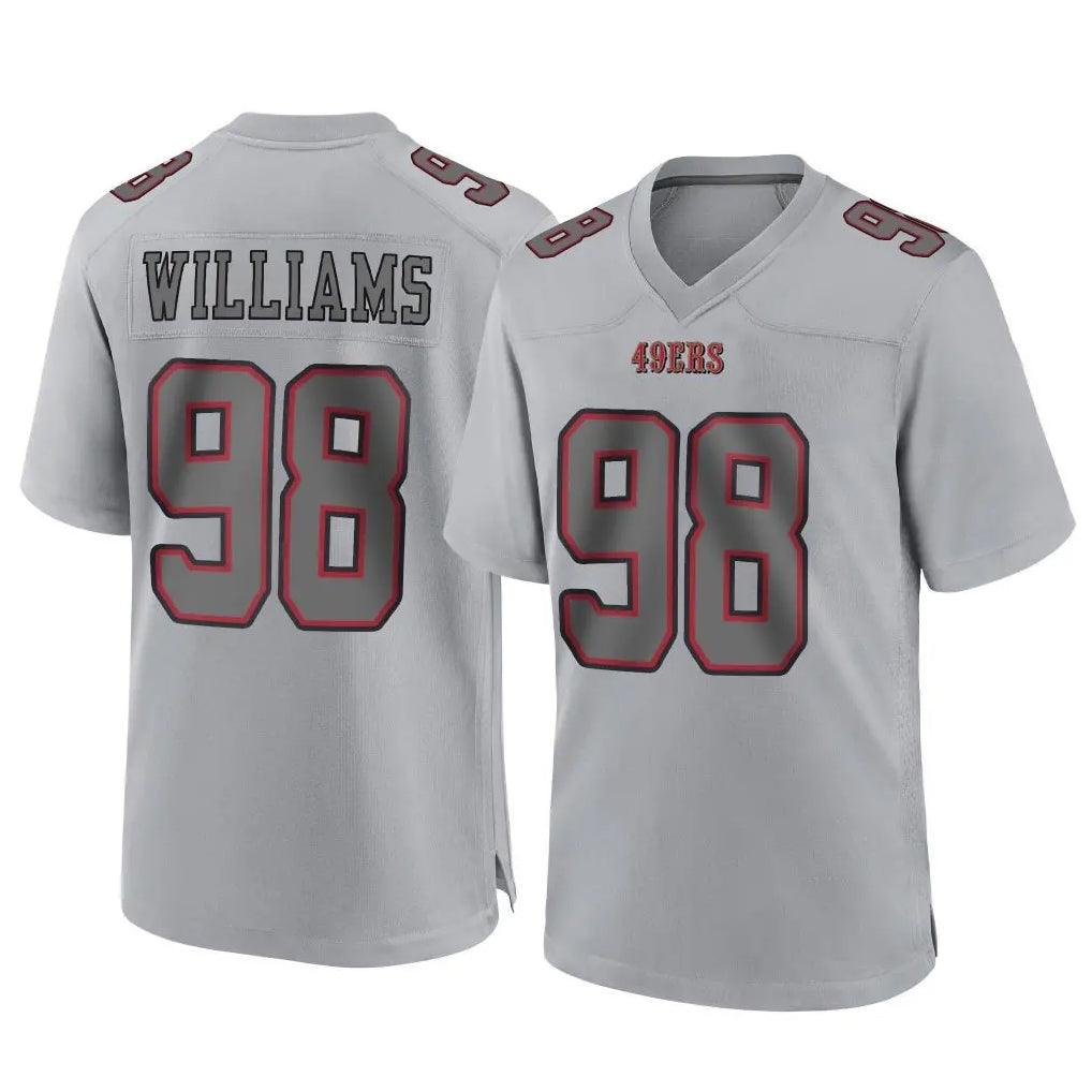 Punc SF.49ers #98 Mykel Williams Player Gray Atmosphere Fashion Home Game Stitched Jerseys