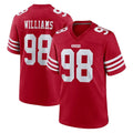 Punc SF.49ers #98 Mykel Williams Player Red Game Home Stitched Jerseys