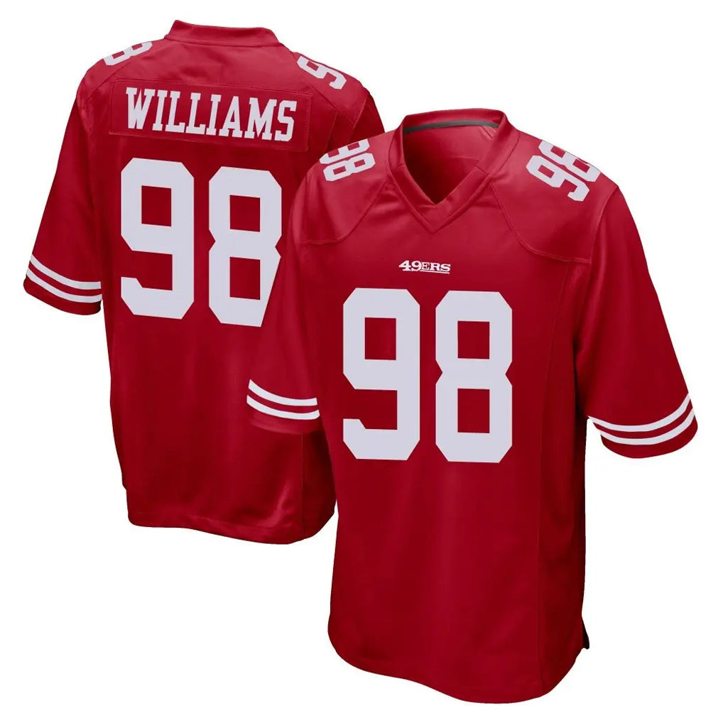 Punc SF.49ers #98 Mykel Williams Player Red Home Game Stitched Jerseys