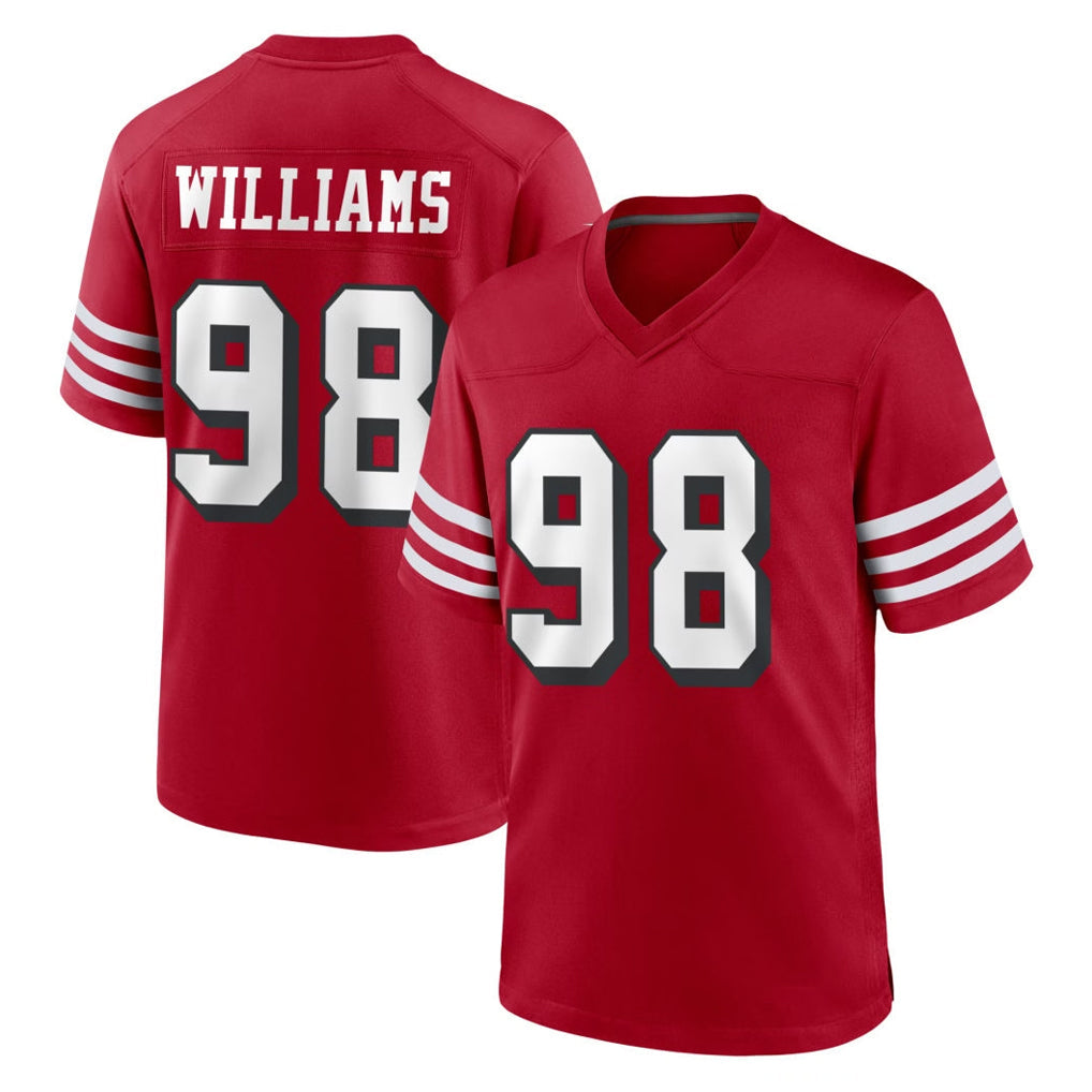 Punc SF.49ers #98 Mykel Williams Player Red Limited Alternate Home Game Stitched Jerseys