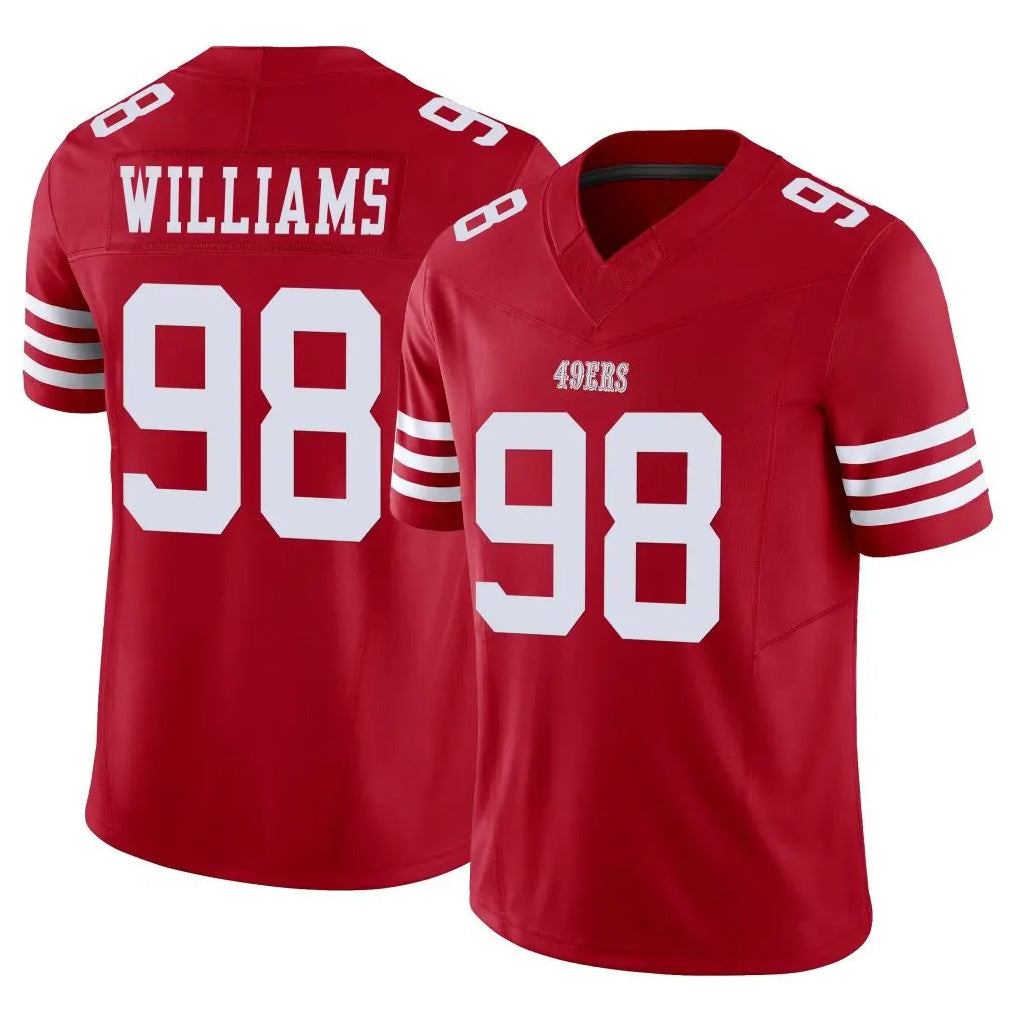 Punc SF.49ers #98 Mykel Williams Player Red Limited Vapor F.U.S.E. Home Game Stitched Jerseys