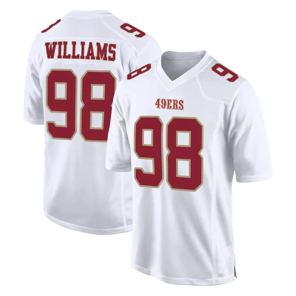 Punc SF.49ers #98 Mykel Williams Player White Fashion Home Game Stitched Jerseys