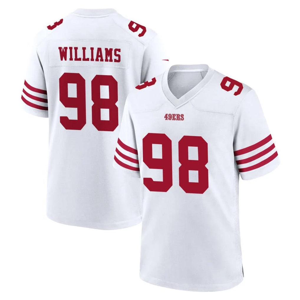 Punc SF.49ers #98 Mykel Williams Player White Game Home Stitched Jerseys